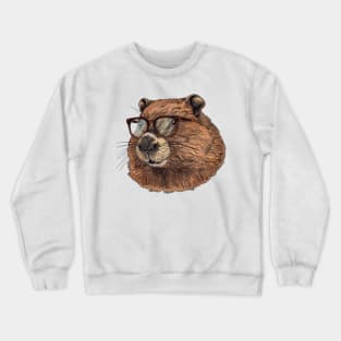 Beaver Brainiac: The Hipster Lumberjack Tee Crewneck Sweatshirt